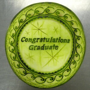 Watermelon Carving: Congratulations Graduate.