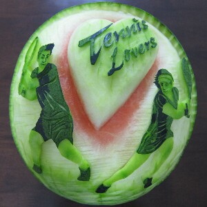 Watermelon Carving No.152: Tennis Lovers.