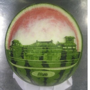 watermelon sculpture: Vietnam, Hue Imperial City