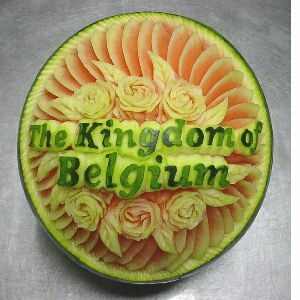 watermelon sculpture: The Kingdom of Belgium.