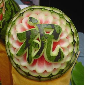 watermelon sculpture: Congratulation.
