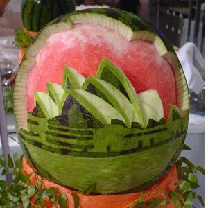 watermelon sculpture: Sydney Opera House.
