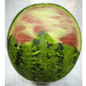 watermelon sculpture: Historic Sanctuary of Machu Picchu.